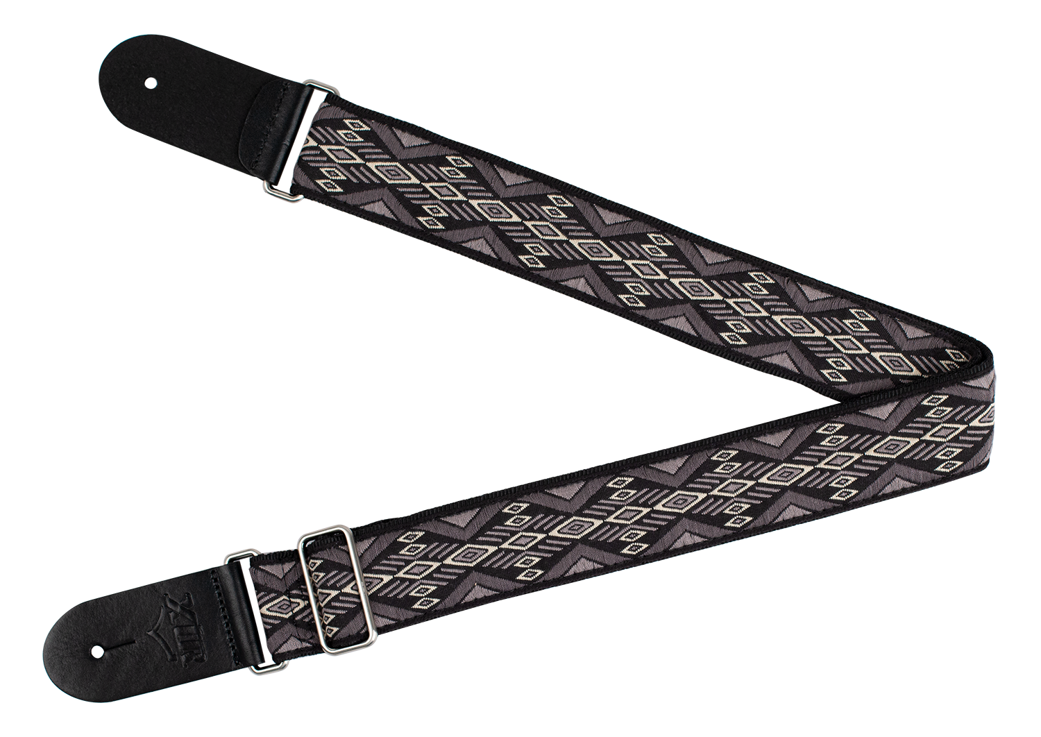 XTR | LS341 | Vintage Jacquard Weave Guitar Strap | Grey XTR | LS341 | Vintage Jacquard Weave Guitar Strap | Grey